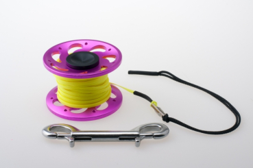 Riff Alu-Spool pink - 15 Meter mit Doppelkarabiner